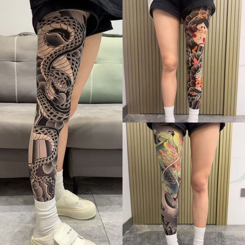 Fishing Socks - Kaos Kaki Tato Palsu Selutut, Stoking